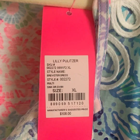 NWT Lilly Pulitzer Brewster Dress Sink or Swim XL - Picture 3 of 5